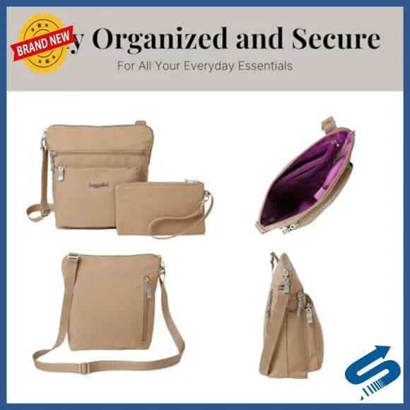 Small Lightweight Crossbody Bag Water-Resistant RFID Travel Purse